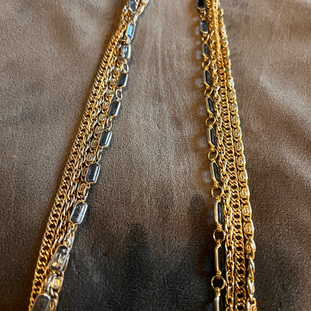 Multi-Chain Gold And Silver Statement Necklace - image 2